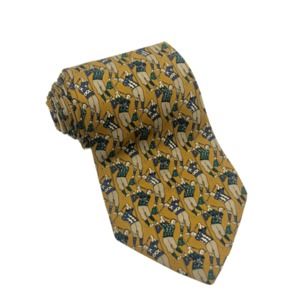 Salvatore Ferragamo Yellow Golfer Tie
